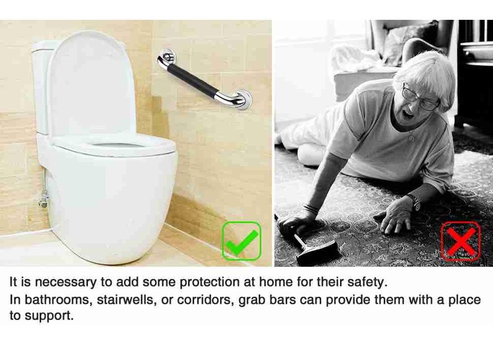 2 Pack 24 Inch Stainless Steel Shower Grab Bar Anti Slip Heavy Duty Bath Handle for Bathtubs Showers