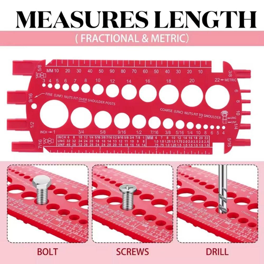 Imperial Standard Screw Size Measuring Ruler Metric Size Bolt Gauges Measuring Tool  Industrial Use