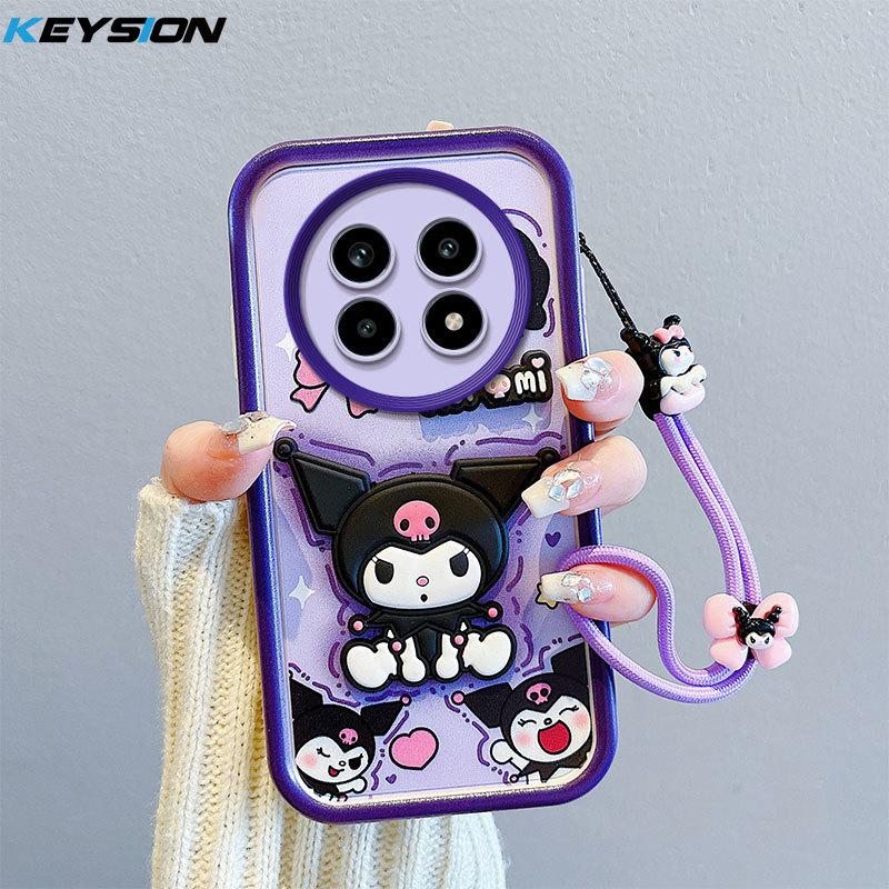 KEYSION Shockproof Case for Realme 13 Pro 5G with Lanyard Silicone Cute 3D Cartoon Doll Phone Cover for Realme 13 Pro+ 5G