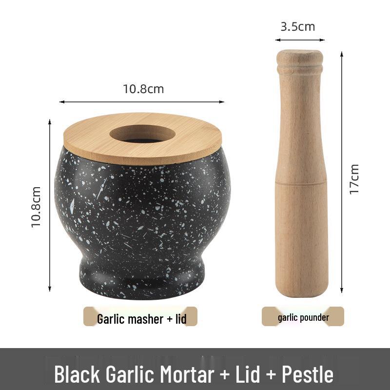 Ensemble mortier et pilon en céramique avec pilon en bois pour écraser et broyer l'ail.