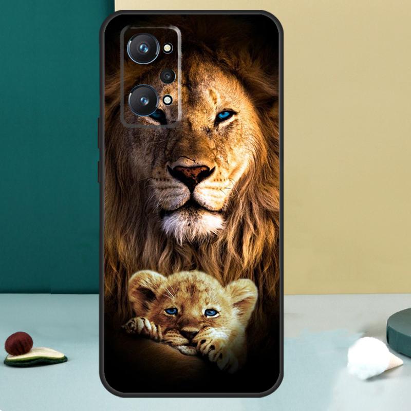 

Lion Alpha Male Cub For Realme GT 6T 5 6 GT 7 Pro C67 C75 C61 C55 C53 C51 C21Y C25S 10 11 12 13 14 Pro Plus Case Realme 10 Pro Plus