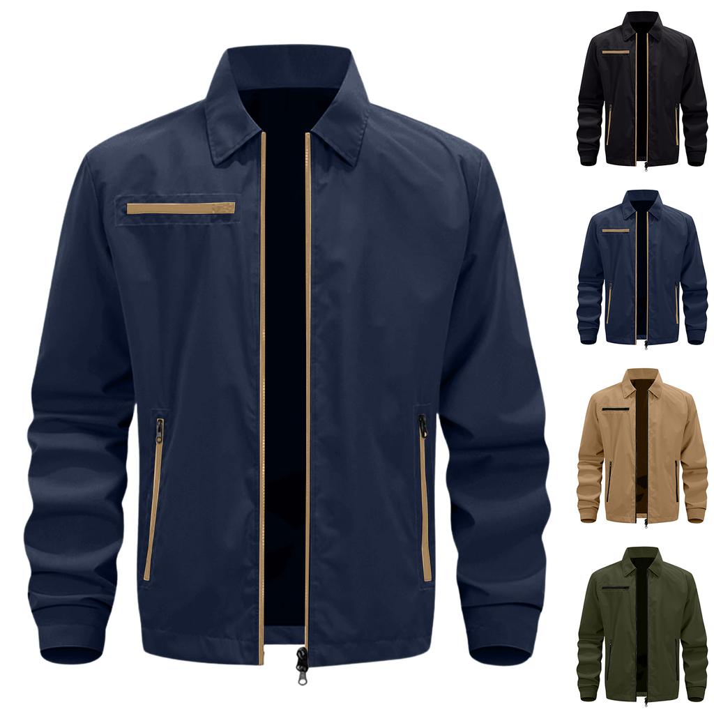 Men'S Loose Jacket Fashionable Multi Pocket Jacket