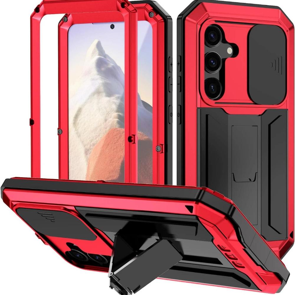 For Samsung S26 S25FE S25 Edge S24 S23 S22 Plus S21 Ultra Heavy Duty Metal Shockproof Case Screen Protector Sliding Lens Cover