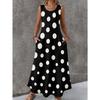 Women Sleeveless Dress Round Neck with 3D Print Long Maxi Dress for Summer Beach Vacation Casual Wear