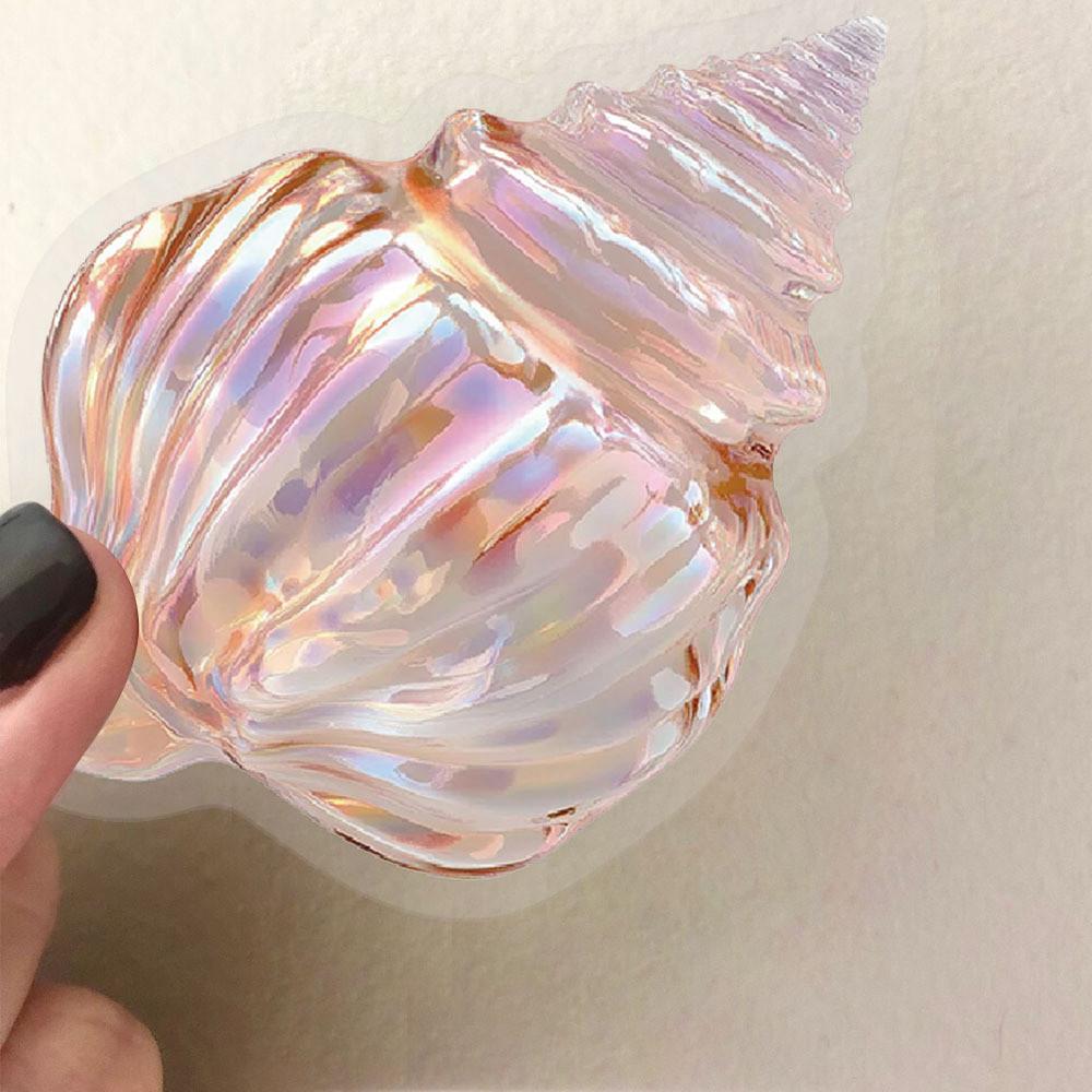 50-Piece Transparent Cartoon Watercolor Shell Sticker Pack - Waterproof Clear PET Decor for Hand Accounts, Guitars & Notebooks