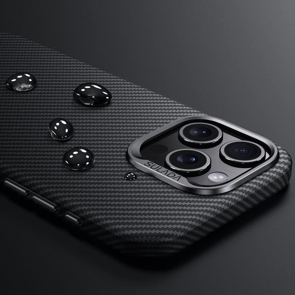 SULADA For iPhone 14 Pro Max Magnetic Case Carbon Fiber Texture PU+TPU Protective Phone Cover