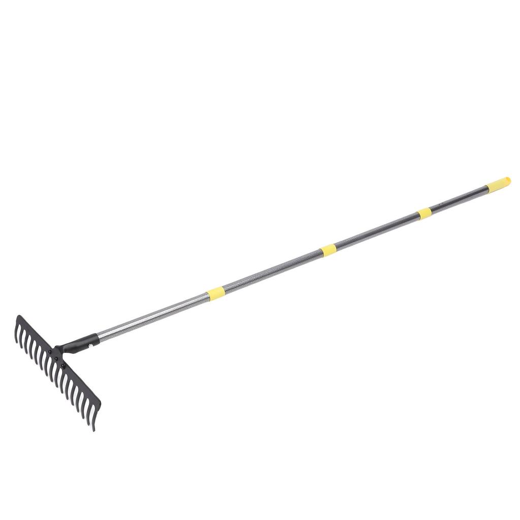 17 Tines Garden Rake 5.4ft Length Heavy Duty Metal Yard Thatching Bow Rake for Loosening Leveling Soil Leaves Grass