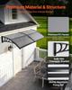 Awnings for Door Entrance, 38 x 78 in, Exterior Front Door Window Awnings with Drainage & ABS Bracket, Rain Snow Sun Protection, Overhang