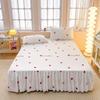 Soft Bed Skirt Printed Bed Cover with Rufffles Simple Style Mattress Protector Falda De Cama Lace Bed Sheets (No Pillowcase)
