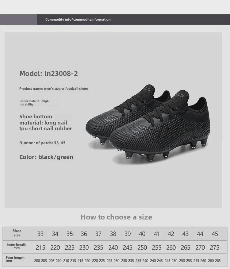 Unisex Non-Slip Black TF Soccer Shoes - Inspired by Ronaldo & Messi for Teens & Adults