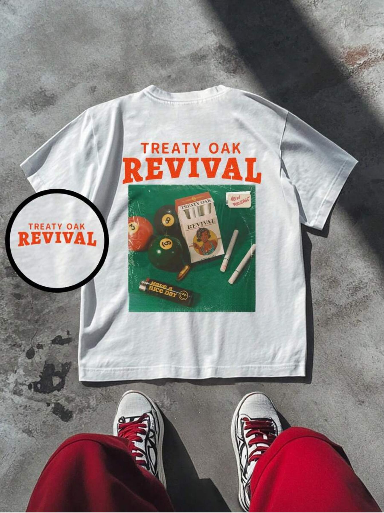 

Мужская футболка с графикой в стиле ретро, яркие цвета, принт Возрождение Договорного Дуба , дизайн винтажной музыкальной культуры с ярким принтом Возрождение Договорного Дуба 4XL