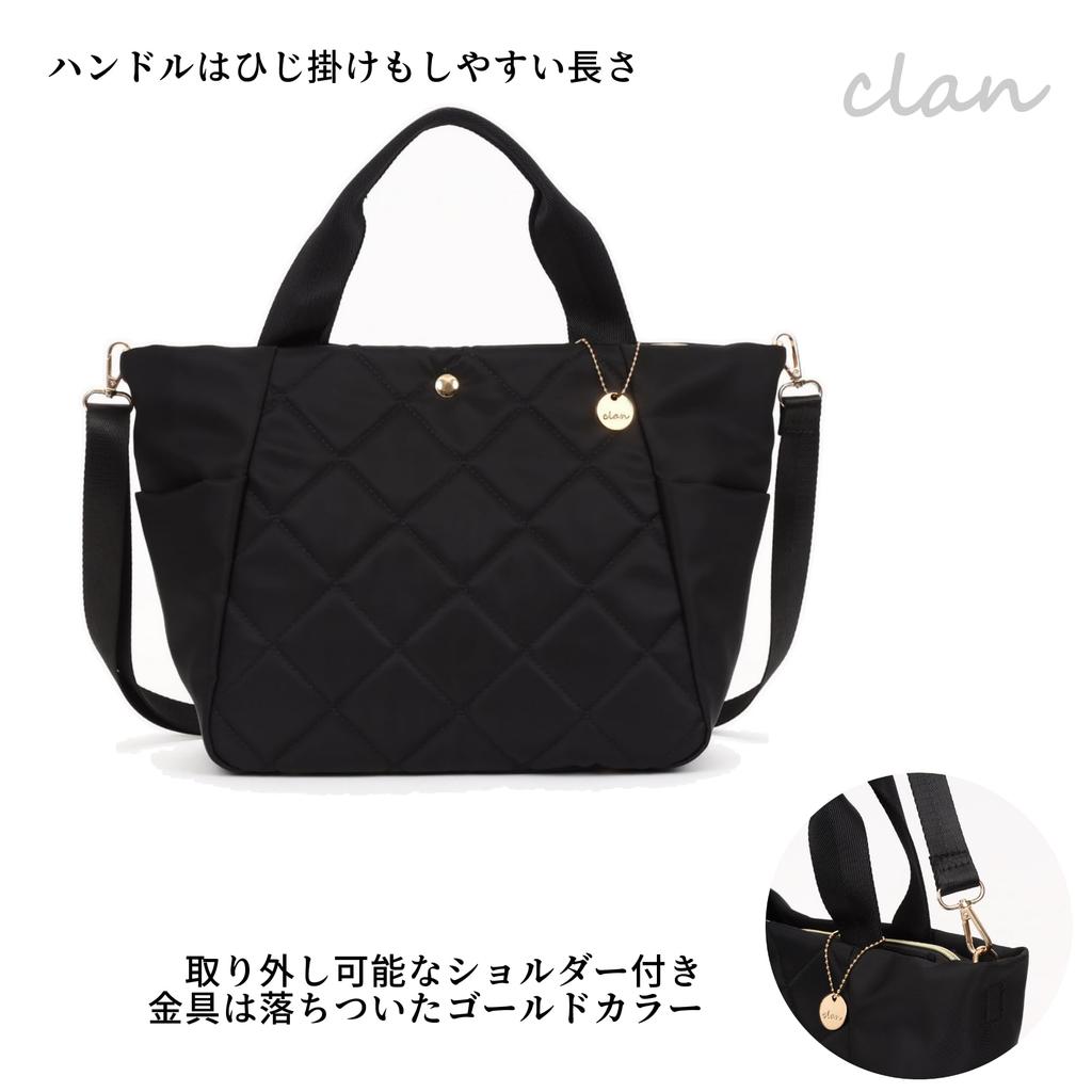 Nylon bag for tote large PC shoulder with water repellent [Clan] women, bag, A4, 2-way, capacity, lightweight, storage, bag, crossbody, zipper,