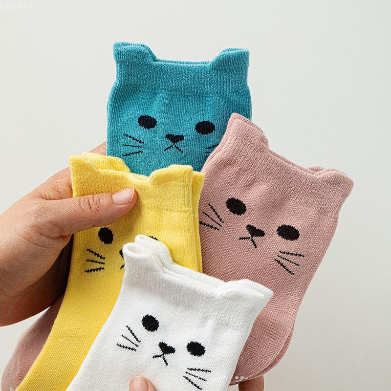 Cartoon Cat Yoga Socks Anti Slip Professional Pilates Socks Women Indoor Fitness Aerobics Floor Exercise Sports Socks Woman