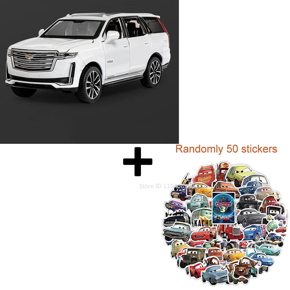 1:32 Scale Escalade Mini Toy Model Cars Alloy Diecast SUV Shock Absorption Sound Light Doors Opened Ornament Vehicles Boys Gifts