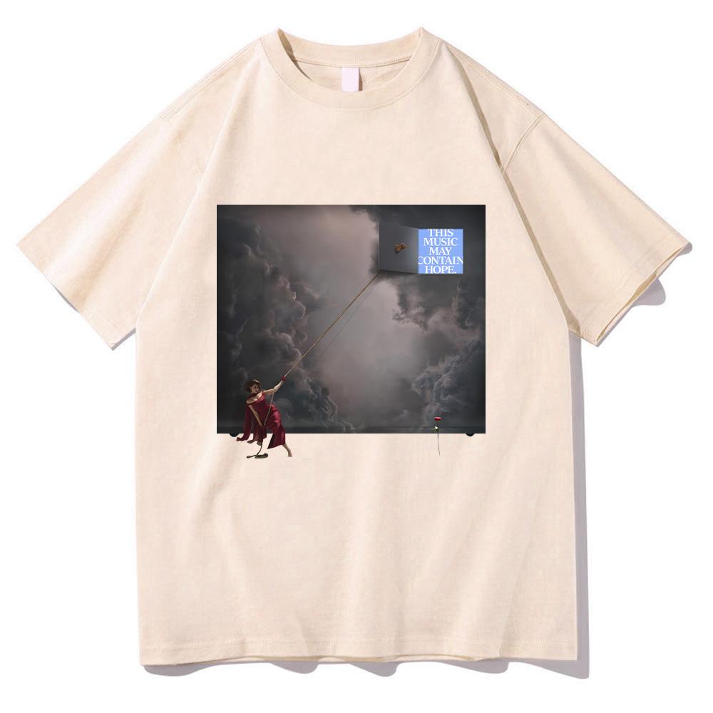 RAYE This Music May Contain Hope Second Album Cover Print T-Shirt Men's Clothing Fashion Men Women Cotton Top Short Sleeve Tees