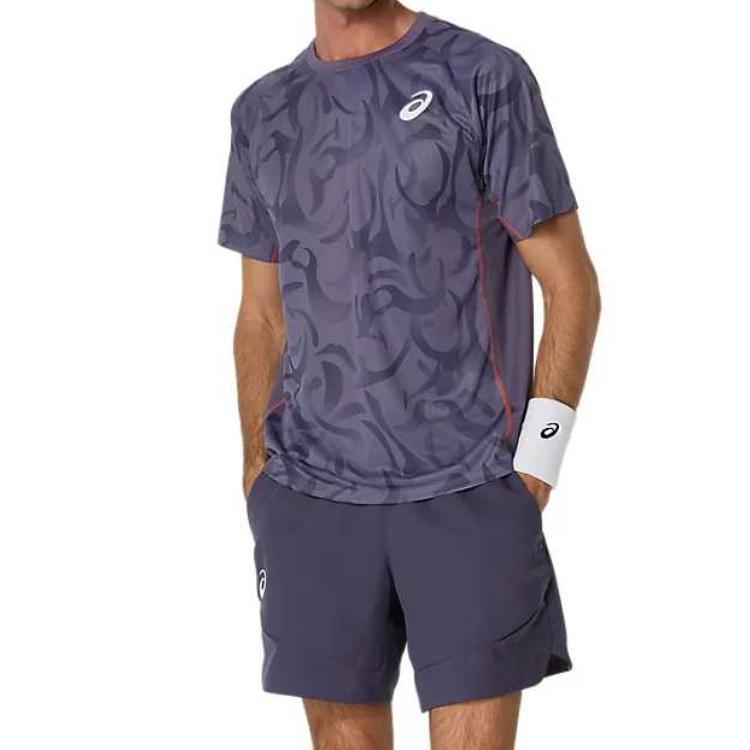 

Asics Actimotion™ Casual Fashion Comfortable Breathable Short Sleeve T-Shirt Men Tops Gray Purple 2041A323-500 L