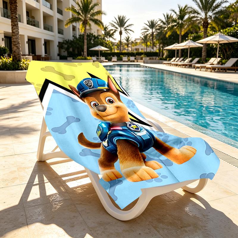 PAW Patrol Print Beach Towel Design, Soft, Lightweight. for Home Bathroom, Spa, Pool, Yoga, Surfing, Camping, Gift for Family, Friend