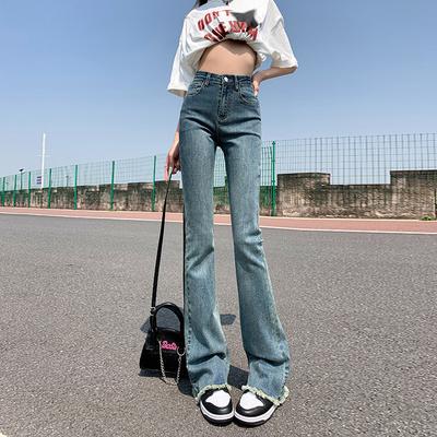 Dam Höst Retro Nostalgisk Nitar Stretch Slim Jeans Dam Höst Utsvängda Byxor Dam