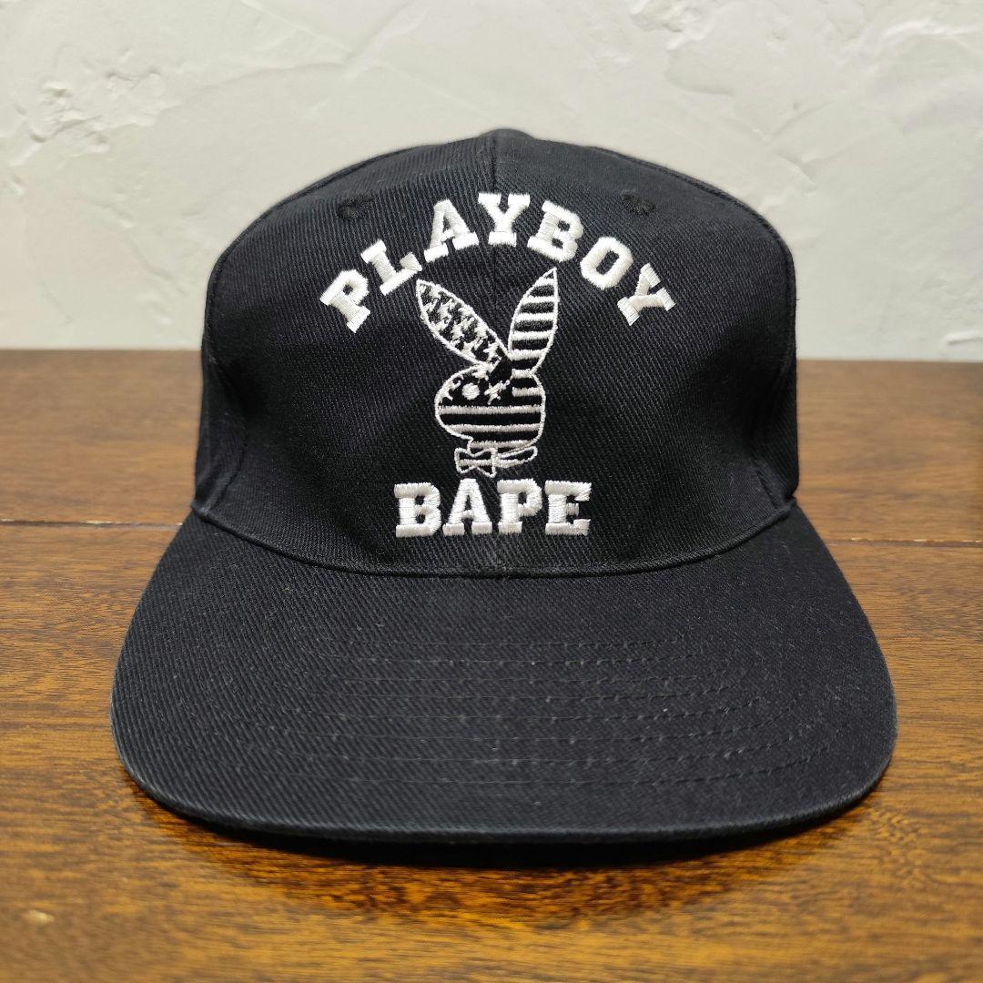 Used A BATHING APE  PLAYBOY snapback cap APE