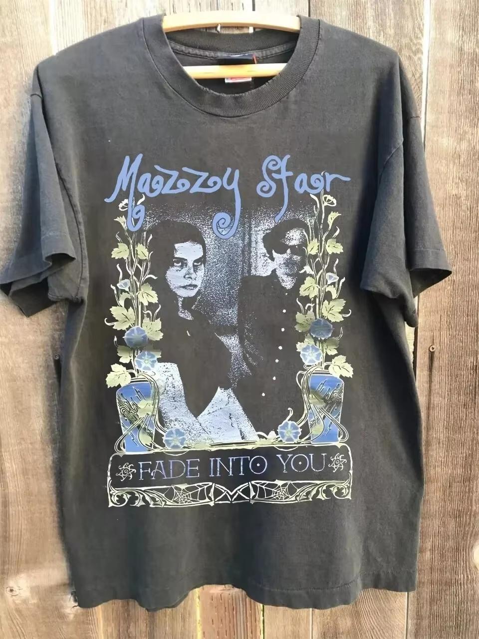 Mazzy Star retro style charcoal gray neutral T-shirt reprints Harajuku men s pattern T-shirt Mazzy Star shirt S
