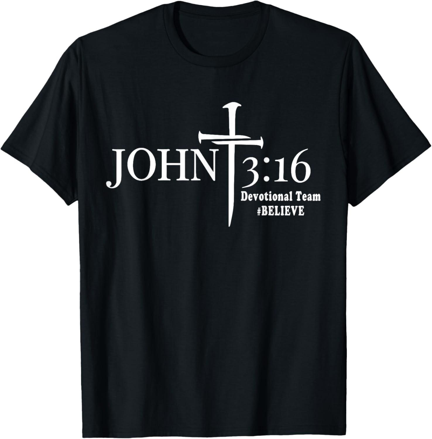 John 3 16 Devotional Team God Christian T-Shirt S разноцветный