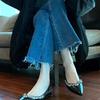 Edition~ Rhinestone nude inner heightening pointed commuter single shoes women's gentle Mary Jane evening shoes
