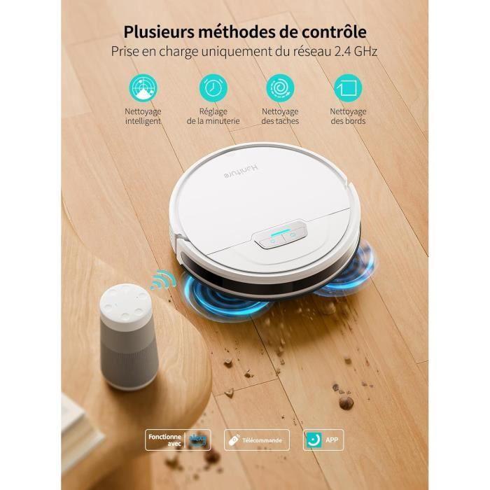 HONITURE Robot Aspirateur Laveur Poils Animaux,G20 Aspirateur Robot 3 en 1,4000PA,Alexa/WiFi/APP,Idéal pour Tapis Sols Durs,Ultra