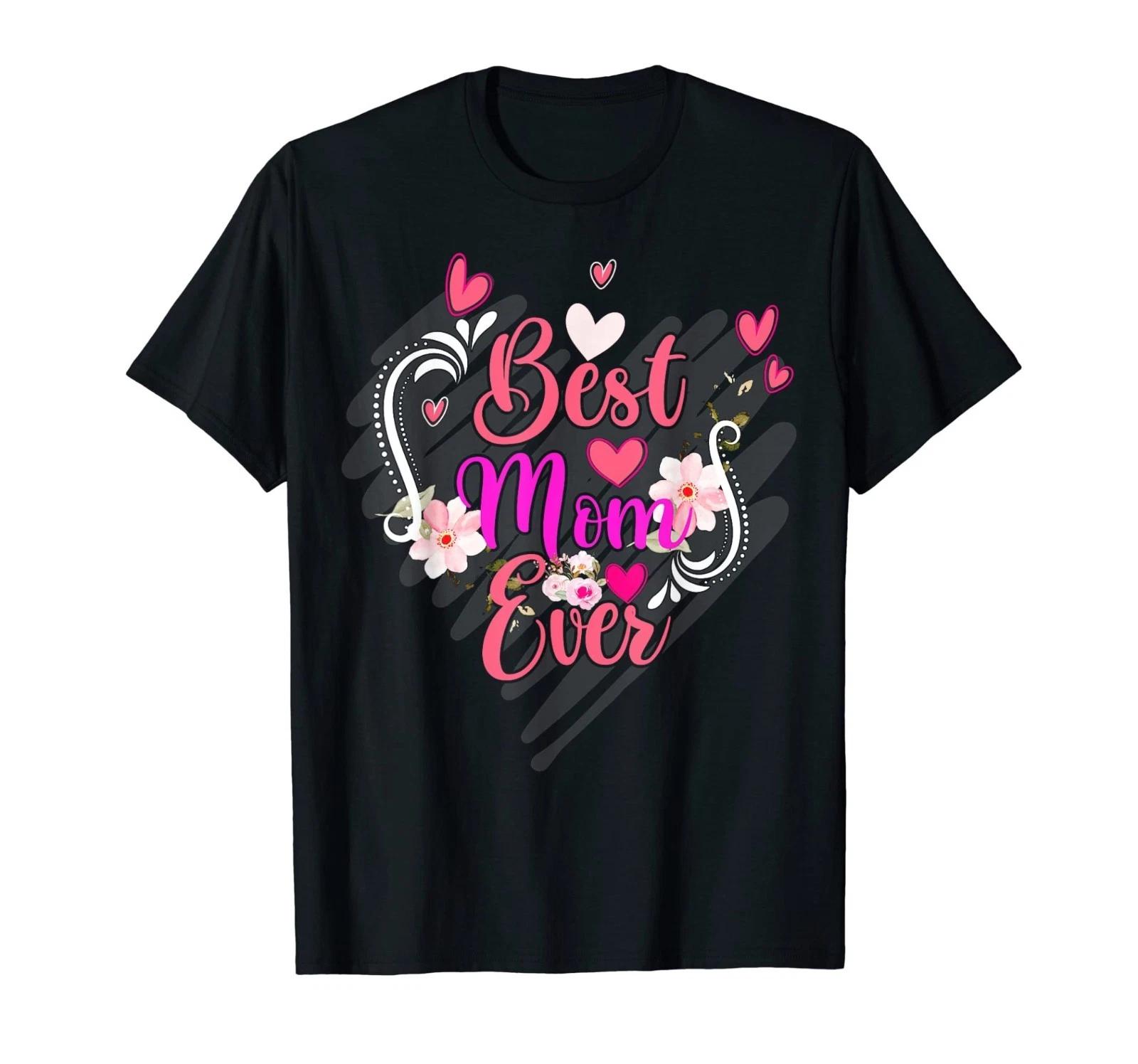 Best Mom Ever Pink Floral Love Graphic T T-Shirt L