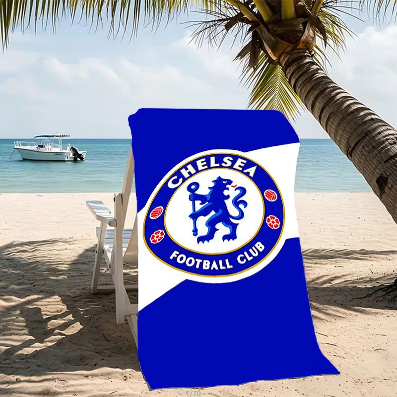 Beach Towel with Chelsea FC logo Pattern - soft,absorbent,machine washable Lightweight&Modern,swimming,Travel Essentials