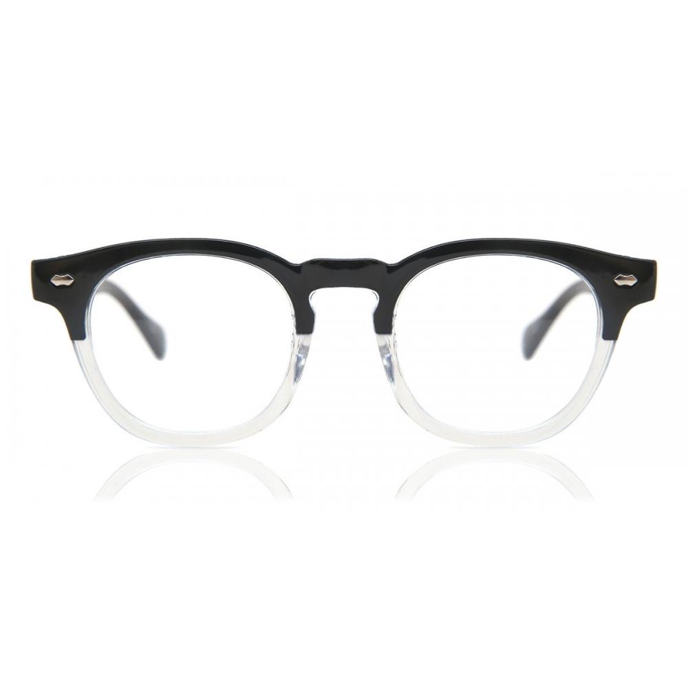 

Full Rim Square Black Clear Two Tone Smartbuy Collection Hurst 3505 C2 Fashion Unisex Eyeglasses Black Clear Two-Tone/44