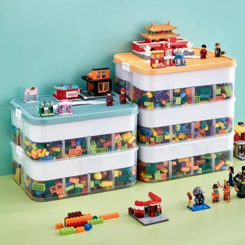 LEGO Aufbewahrungsbox, stapelbar, großes Fassungsvermögen, Spielzeug-Organizer zum Sortieren kleiner Steine und Aufbewahren von Komponenten, wichtige Spielsachen fürs Kinderspielzimmer