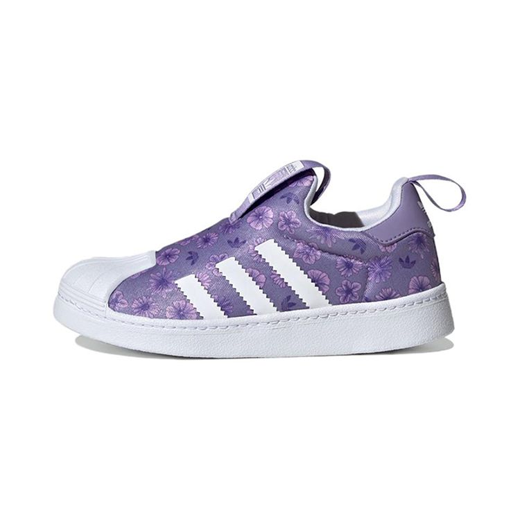Adidas Originals 360 Trendy Casual Non-Slip Wear-Resistant Low-Top Skate Shoes Kids Sneaker Purple White FZ5610