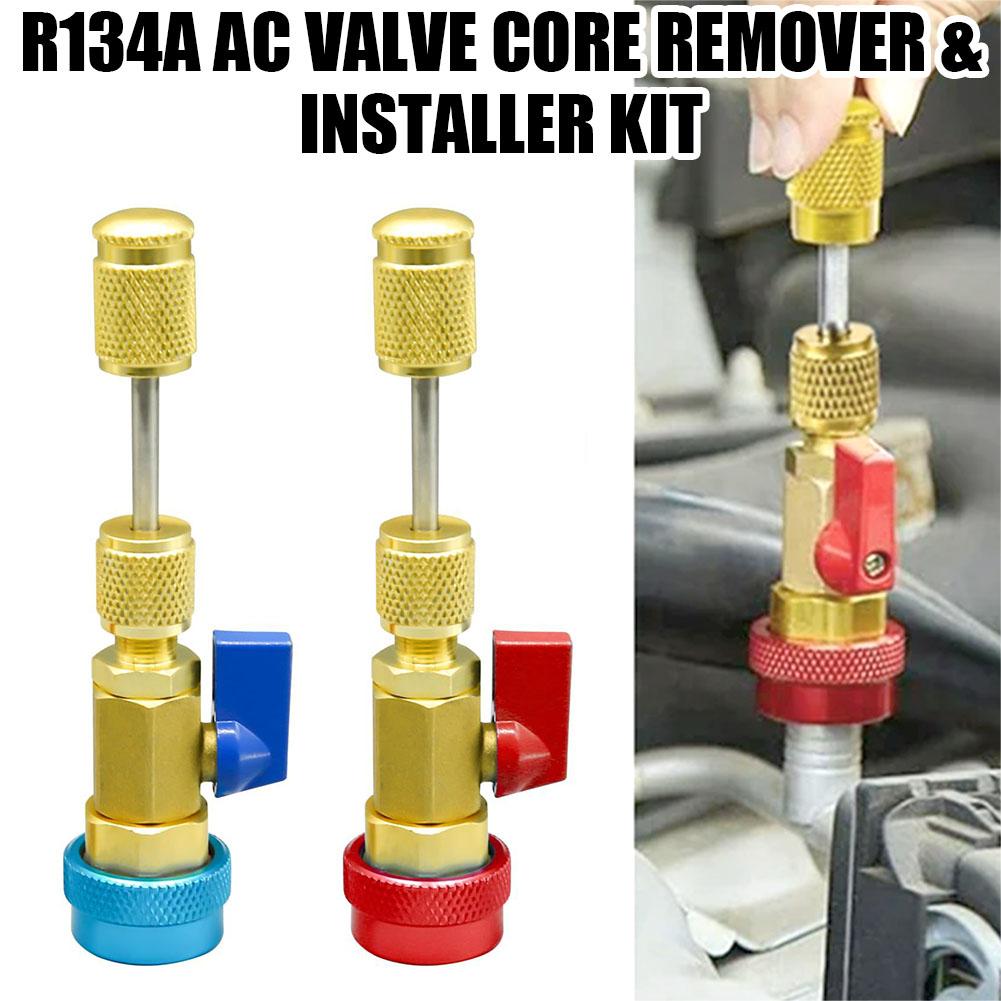 31PCS High Low Pressure Valve Core Remover Kit for R134A Refrigerant Air Conditioner System,R134A Valve Core Remover Installer