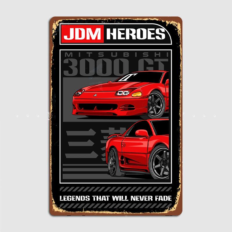 Lancer Evolution Evo X 3000 GT Oldtimer Retro Poster Metallschild Poster Schlafzimmer Interieur Wand Heimdeko Raumdekoration