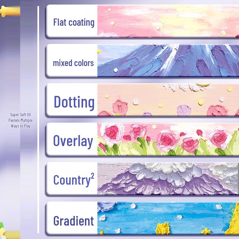 DIY Oil Pastel Art Set: Soft Crayons, Painting Paper, Scraper, Picture Frame