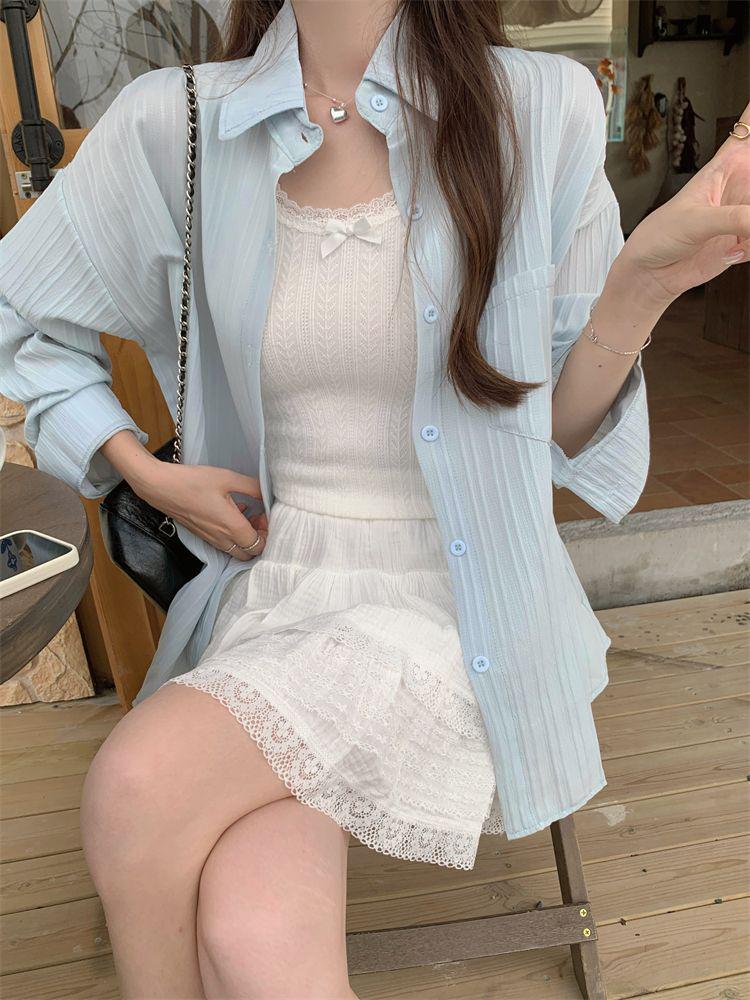 Women's Elegant French Design Long Sleeve Cardigan - Fashionable, Versatile, Age-Reducing Spring/Autumn Top