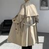 Abrigo de Trinchera de Longitud Media para Hombre Otoño Ropa de Calle para Hombre Cortavientos Gabardina para Hombre Chaquetas de Color Sólido Casual de Negocios Abrigo Largo Holgado
