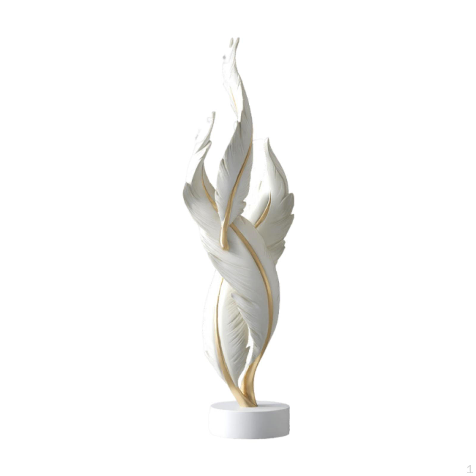 

Feather Sculpture Desktop Ornament Minimalist Modern Statue Decorative Figurine for Table