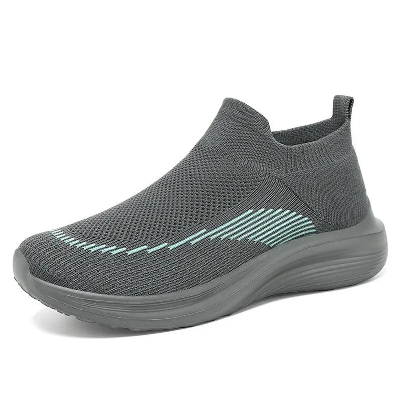Fashion Women's Soft Sole Light Comfortable Loafers Breathable Knit Flat Shoes Woman Autumn New Breathable Flats Slip-on Socks Shoes