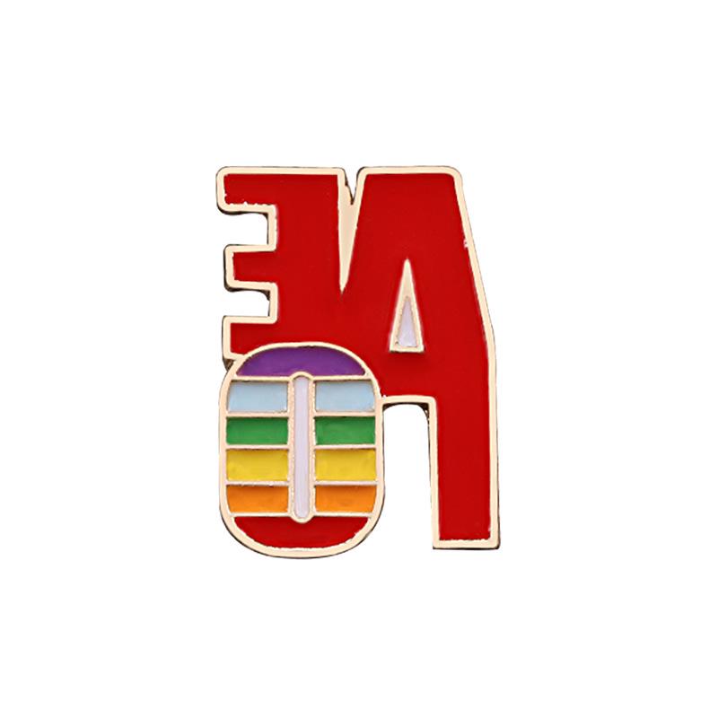 Six-Color Rainbow Corsage Metal Brooch Pin for Coats, Hats, and Backpacks