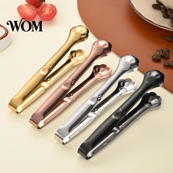 Heat Resistant Kitchen Tongs Stainless Steel Clip Tongs Cat Paw Shape, Durable Utensils Corrosion Appetizer for Snacks Dessert Ice Candy Multi-purpose
