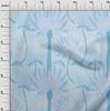 oneOone Cotton Flex Light Blue Fabric Tropical Plants Fabric For Sewing Printed Craft Fabric By The Yard 40 Inch