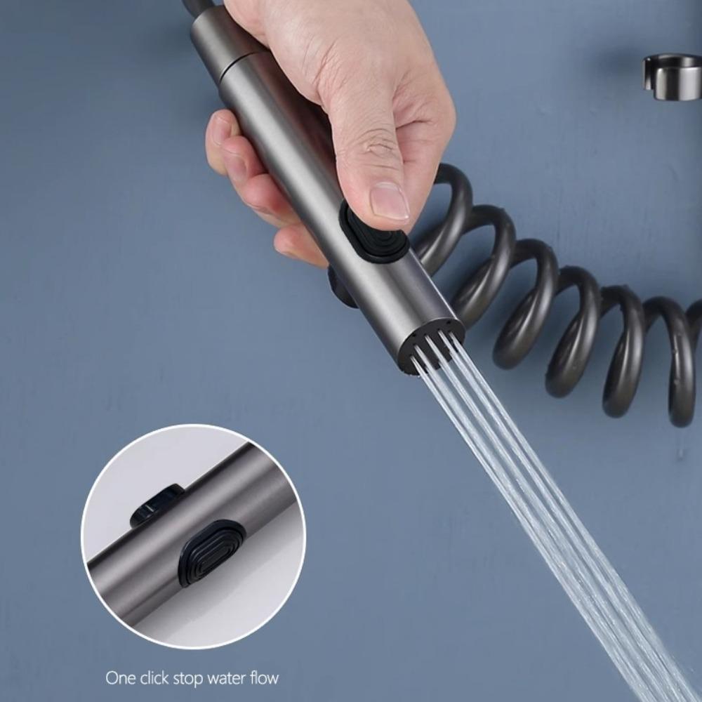 Stainless Steel Material Handheld Bidet Sprayer Double Outlet Bathroom Bidet Set  Bathroom Cleaning