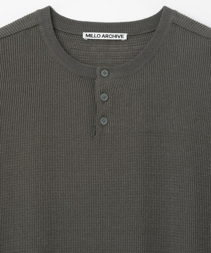 MILLO ARCHIVE Silo Half Henley Neck Knit [Charcoal]