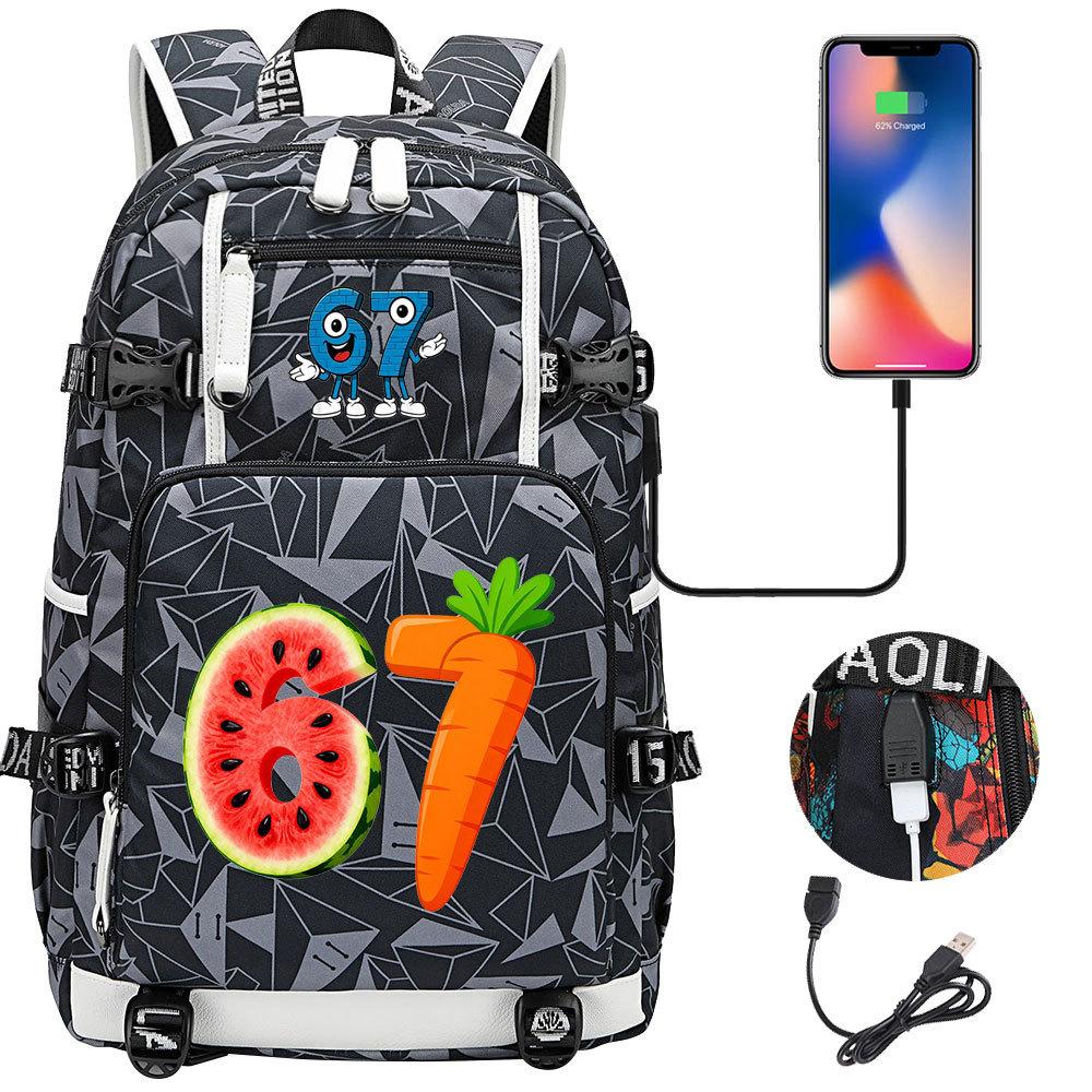 USB Charging Backpack for Teen Students Travel Laptop Daypack 67 Gourmet Style Lightweight Water-Resistant Large Capacity