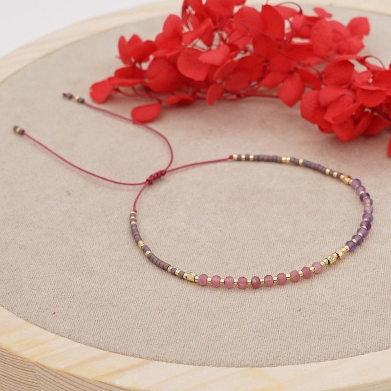 Bracciale Regolabile In Pietre Naturali Da 4mm - Gioielli In Cristallo Per Donna - Idea Regalo - 3