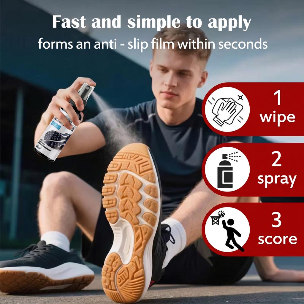Spray Antiscivolo per Scarpe 50ml Miglioratore di Trazione Liquido Antiscivolo per Suole per Sport da Campo come Pallacanestro Pallavolo Tennis Palestra Scarpe da Ginnastica