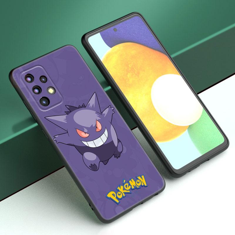 Dark P-Pokemon G-Gengar Case For Samsung A13 A22 A24 A32 A23 A25 A34 A35 A52S A53 A54 A55 A73 5G A12 A14 A15 A31 A33 A50 A51 A72
