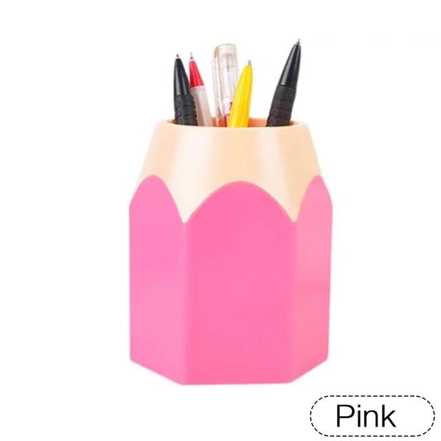 

Creative Storage Pen Holder Student Learning Office Stationery Storage Desktop Pen Holder Pen Pot Makeup Brush Storage Bucket розовый