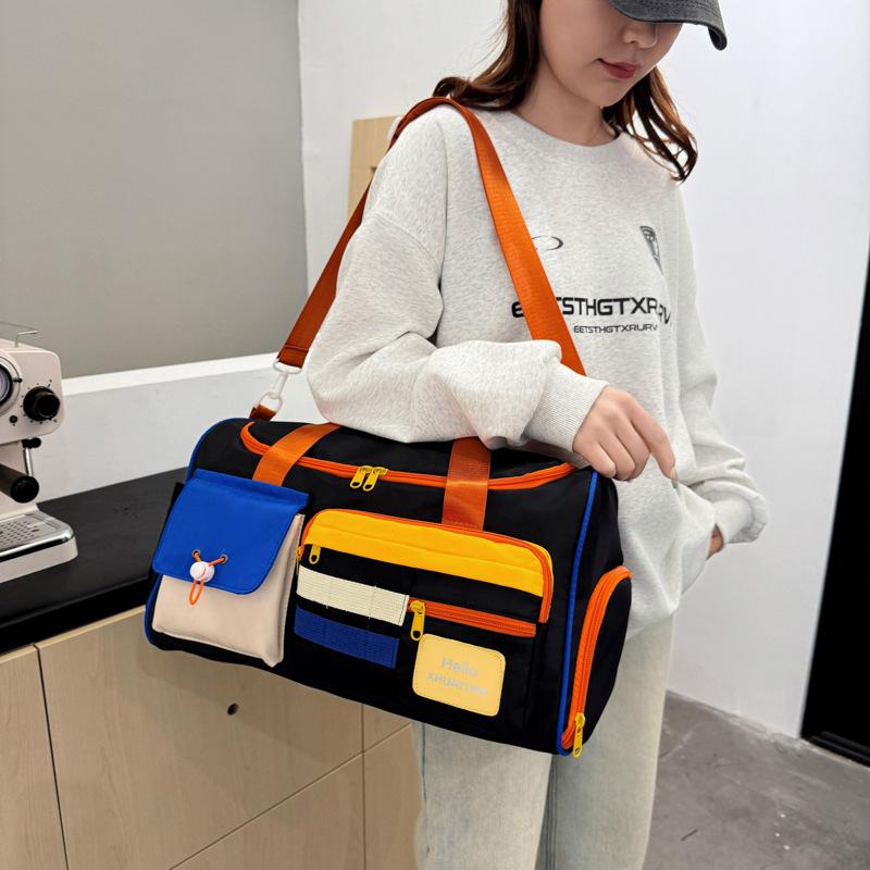 Fashion Contrasting Colors Large-Capacity Sports Fitness Bag Going Out Short-Distance Business Trip Travel Bag Dry And Wet Separation Boarding Storage